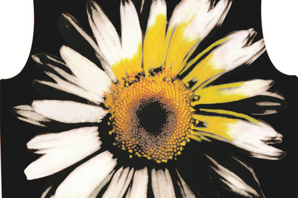黑白黄雏菊图案服装印花,展现自然之美