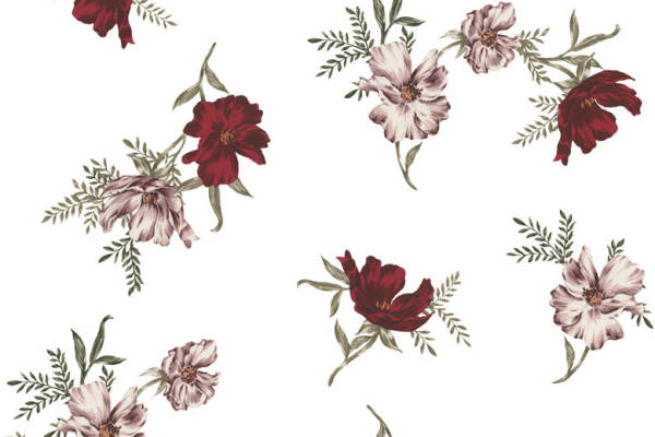 优雅复古花卉面料印花，为服装增添自然之美