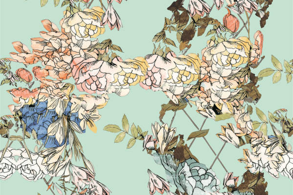 优雅花卉图案服装印花：春日清新面料印花设计