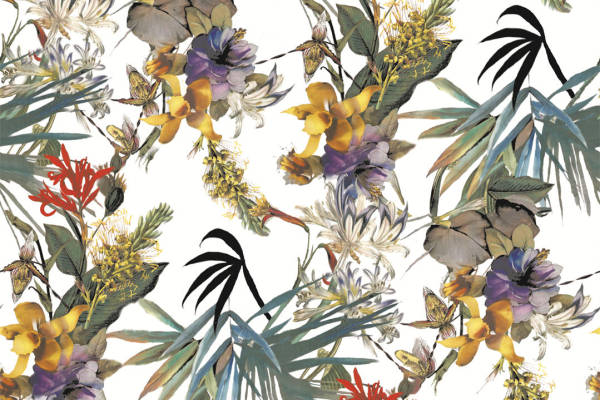 春日花卉与昆虫图案面料印花，服装印花设计灵感