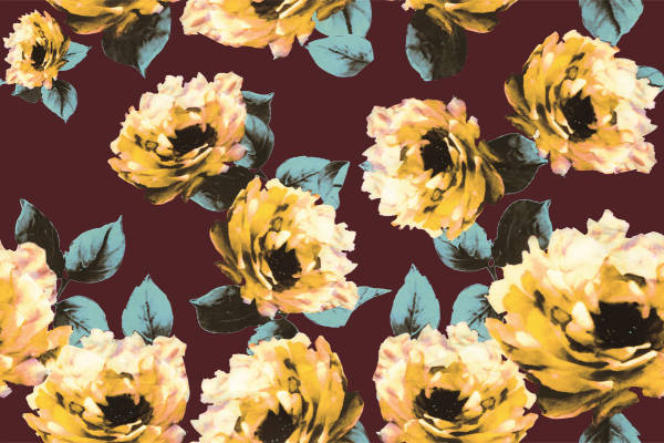 优雅复古花卉面料印花，为服装增添艺术气息