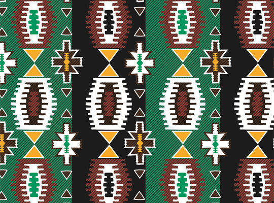 探索传统与现代的融合：多色几何图案服装印花面料