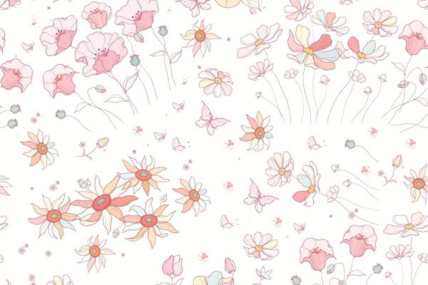 春日花园：柔和色彩花卉面料印花服装