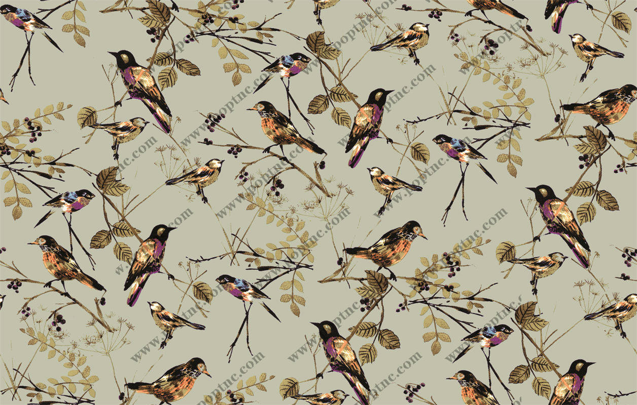 自然灵感:鸟类与植物交织的服装印花设计