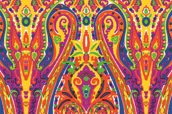 绚丽多彩的复古风格面料印花,为服装增添独特魅力