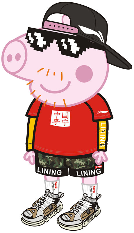 时尚潮流猪猪侠裁片印花服装印花设计