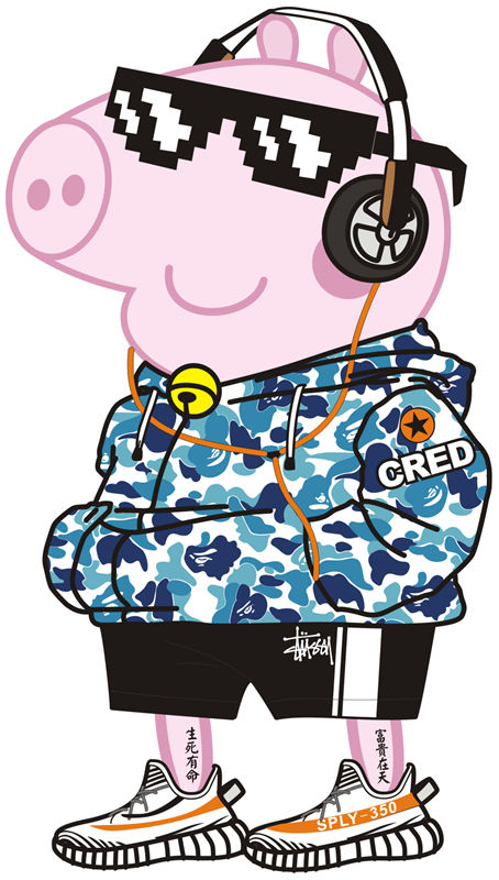 时尚街头风格裁片印花服装印花设计