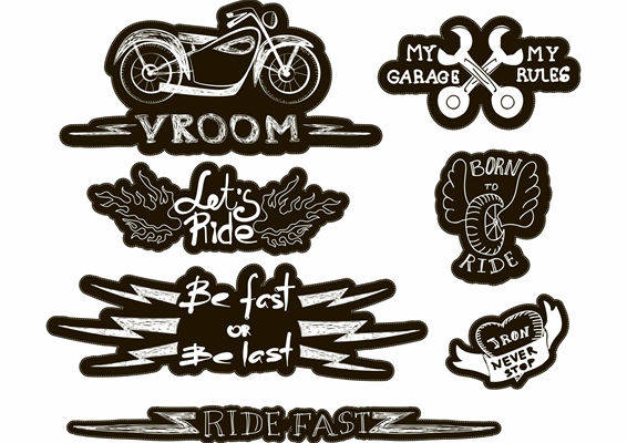 经典摩托车主题裁片印花服装印花设计