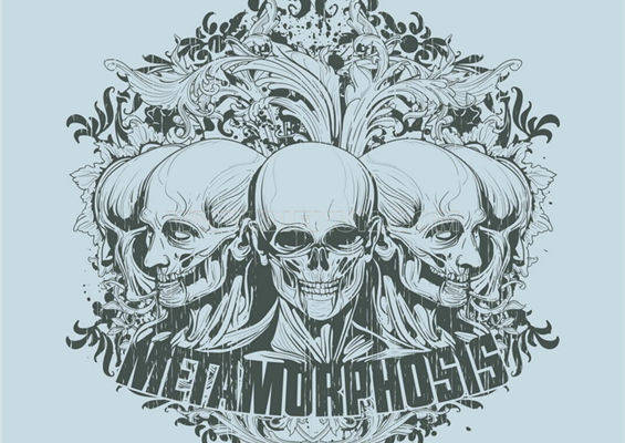 独特骷髅头裁片印花服装，展现个性与神秘魅力