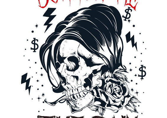 复古骷髅与玫瑰裁片印花服装：展现个性与态度