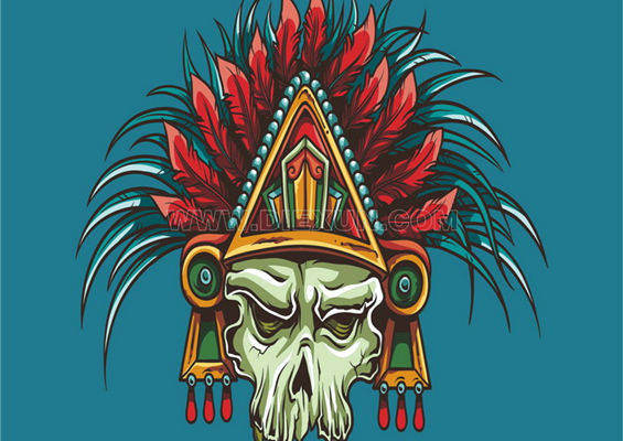 部落风格头饰裁片印花服装印花设计