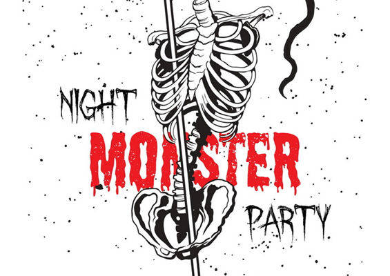 万圣节裁片印花服装:骷髅旗手引领怪物派对狂欢