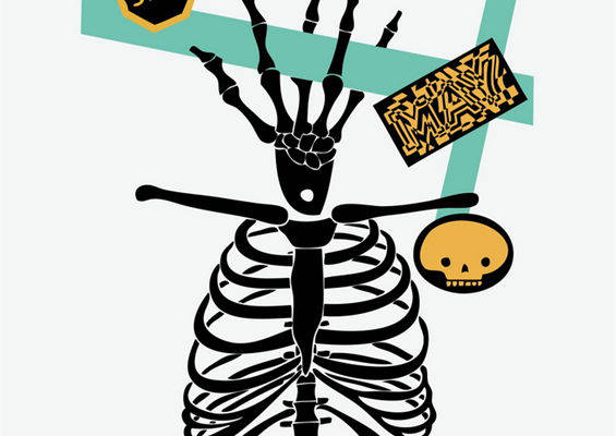 街头风格骷髅裁片印花服装印花设计