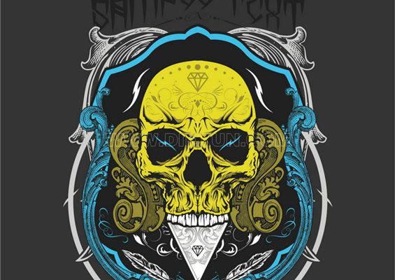 神秘骷髅图案裁片印花服装印花设计