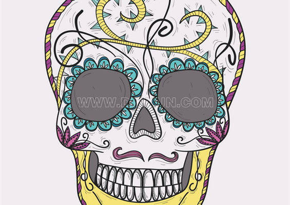 时尚骷髅头裁片印花服装印花设计