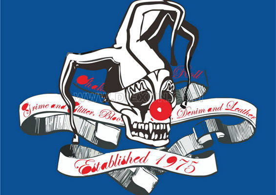 复古风格骷髅头裁片印花服装，展现个性与时尚