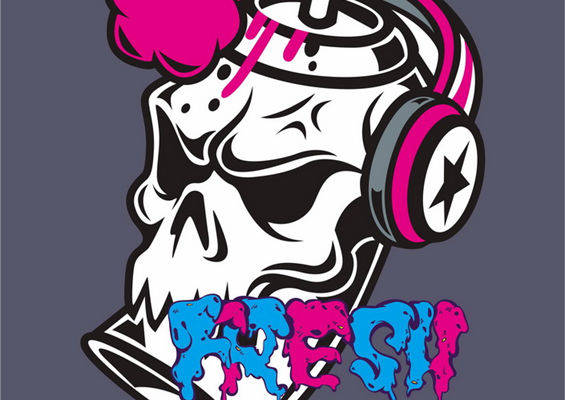 街头风潮酷狗头裁片印花服装印花设计