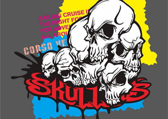 骷髅主题裁片印花服装:冒险精神的完美展现