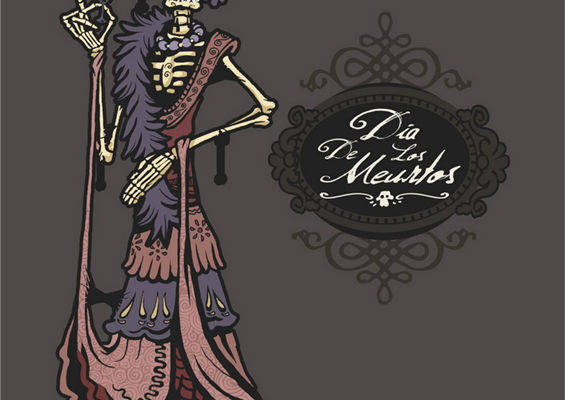 神秘骷髅女士裁片印花服装,展现独特墨西哥亡灵节风格