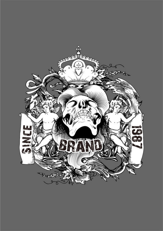 复古骷髅皇冠裁片印花服装：经典与现代的完美融合