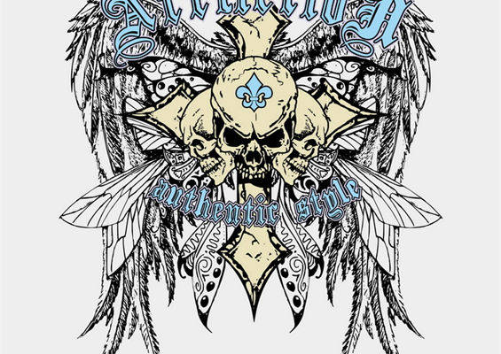 独特骷髅翅膀裁片印花服装：展现个性与自由的完美选择