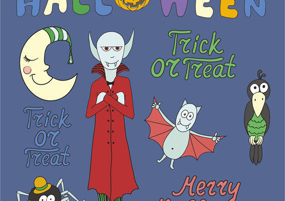 万圣节主题裁片印花服装印花设计，增添节日气氛