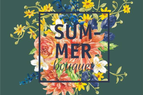 夏日花束裁片印花服装:清新自然风格印花设计