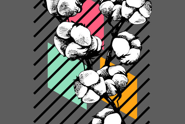 现代抽象风格服装印花:几何图案与棉花元素的完美融合