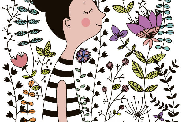 春日花园里的梦幻裁片印花服装印花设计