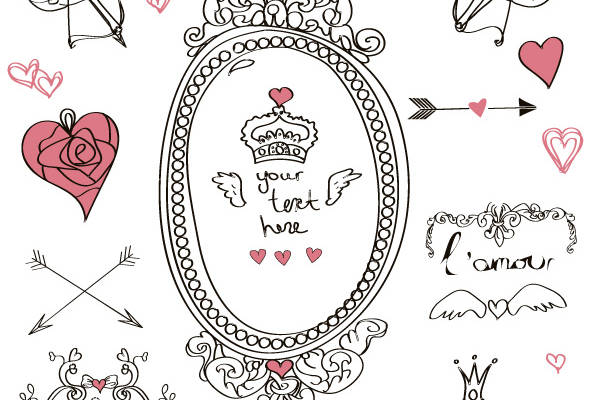 浪漫爱情主题裁片印花服装印花设计