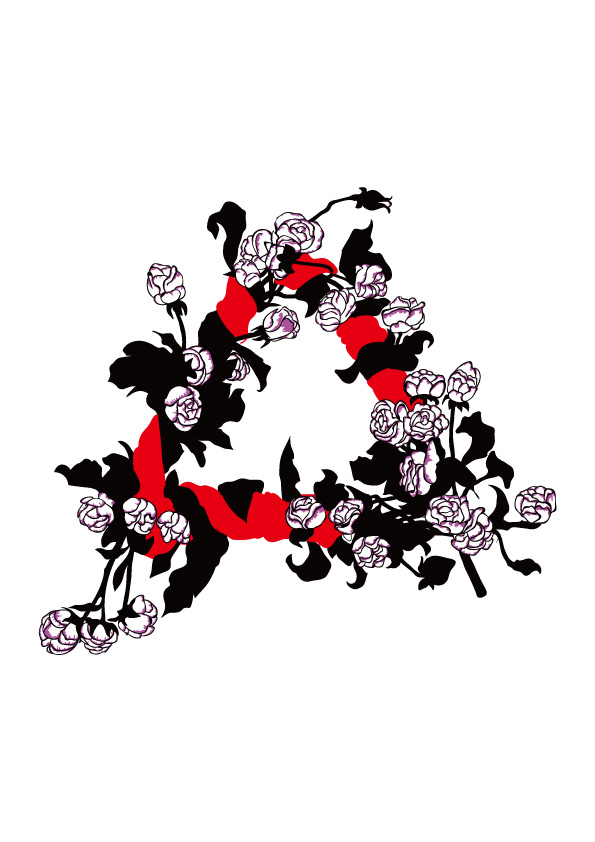时尚黑红玫瑰裁片印花服装，展现独特个性魅力