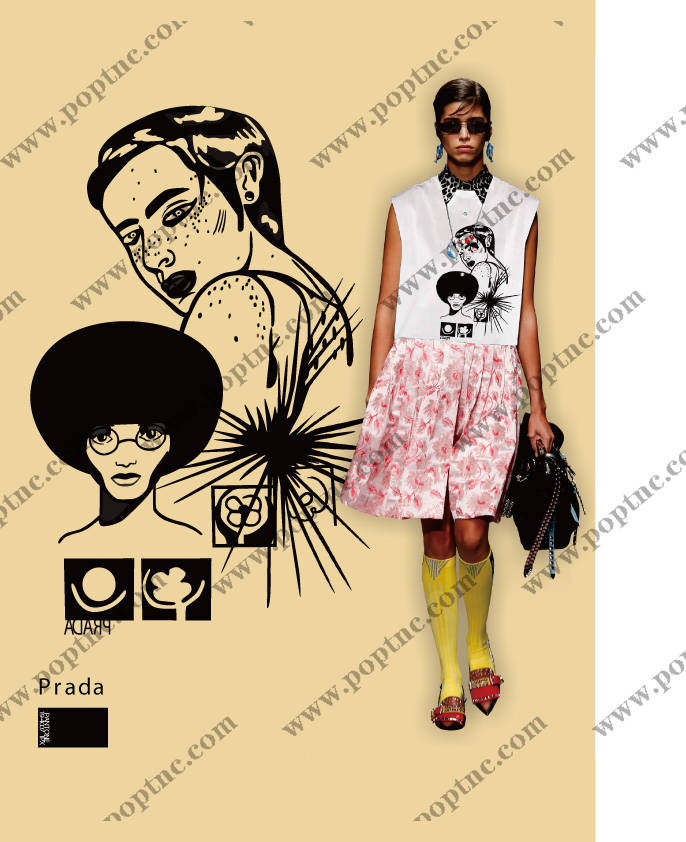 探索Prada裁片印花服装的独特艺术风格与时尚魅力