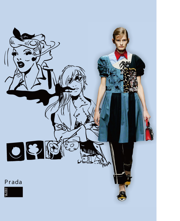 探索Prada独特裁片印花服装的时尚魅力