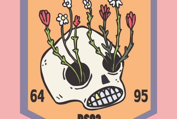 探索冒险精神的花卉骷髅裁片印花服装