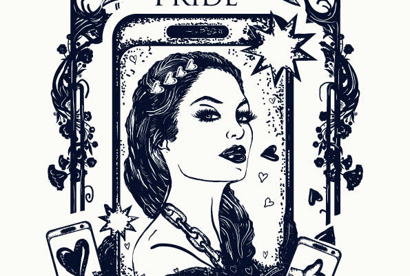 复古风格七宗罪骄傲主题裁片印花服装