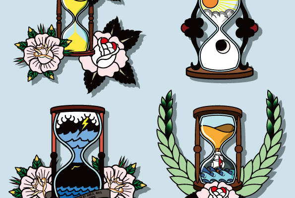 复古风格沙漏裁片印花服装，展现时间的艺术之美