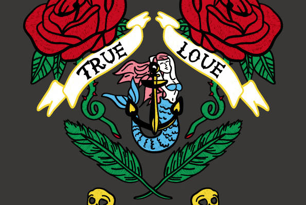 复古风格裁片印花服装：真爱与勇气的象征