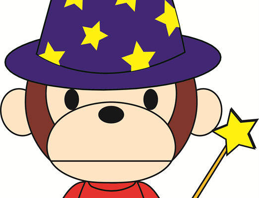 可爱卡通猴子魔法师裁片印花服装印花设计