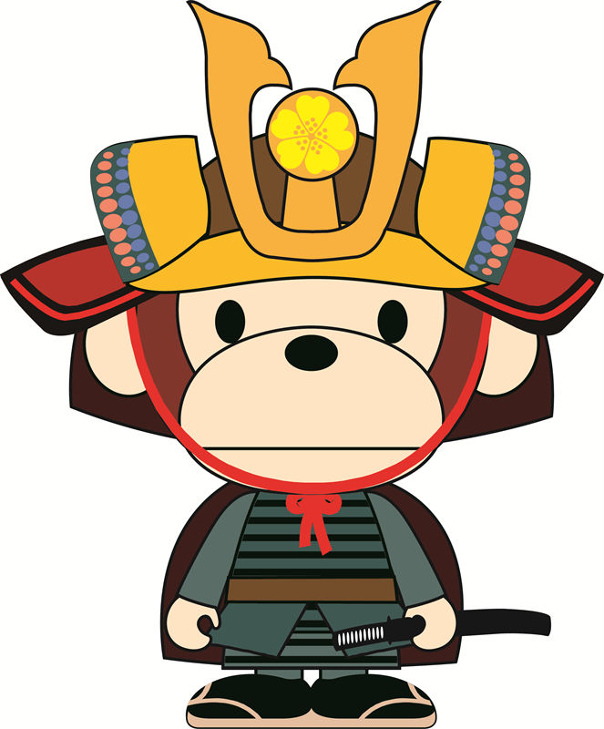 可爱卡通狗武士裁片印花服装，展现独特风格