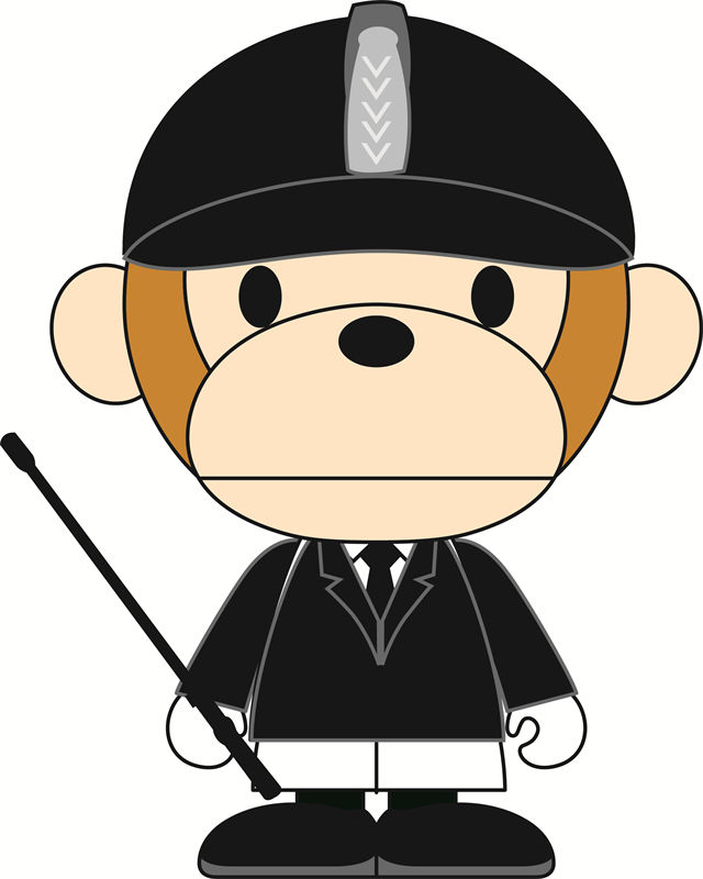 可爱卡通猴子警察裁片印花服装设计