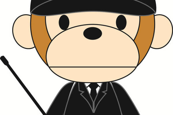 可爱卡通猴子警察裁片印花服装设计