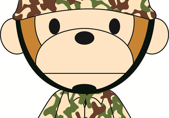 可爱卡通熊迷彩裁片印花服装印花设计
