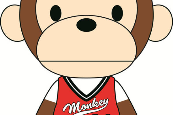 时尚运动风裁片印花服装：活泼猴子图案设计