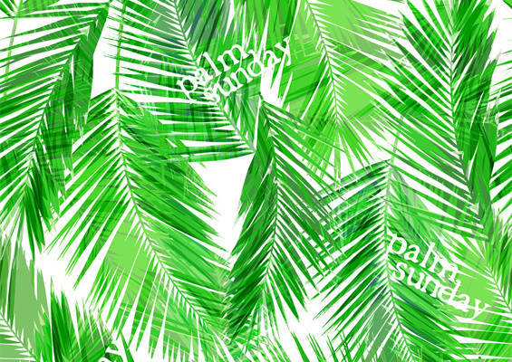 清新自然棕榈叶图案服装印花面料设计