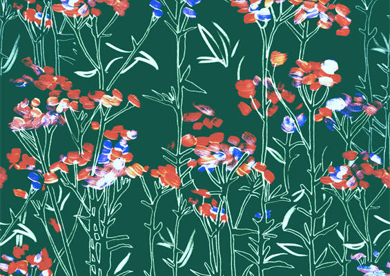 优雅野花图案面料印花，为服装增添自然之美