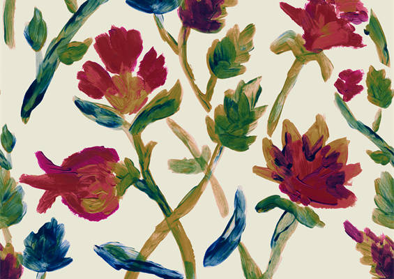 春日花卉图案服装印花面料,绽放自然之美