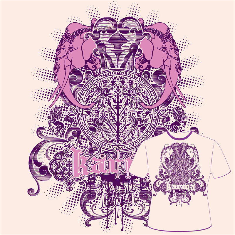 时尚复古服装印花：精美图案设计，展现独特个性