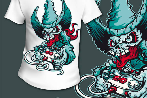 炫酷漫画风格龙形图案服装印花,展现个性魅力