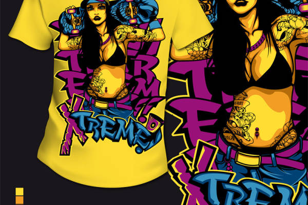 街头时尚风潮：炫彩个性服装印花设计