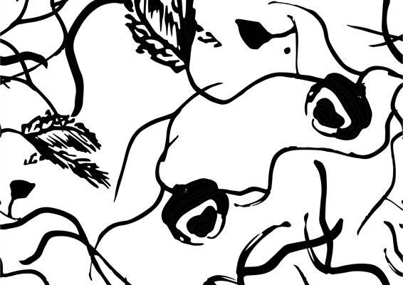 时尚黑白奶牛图案服装印花面料设计